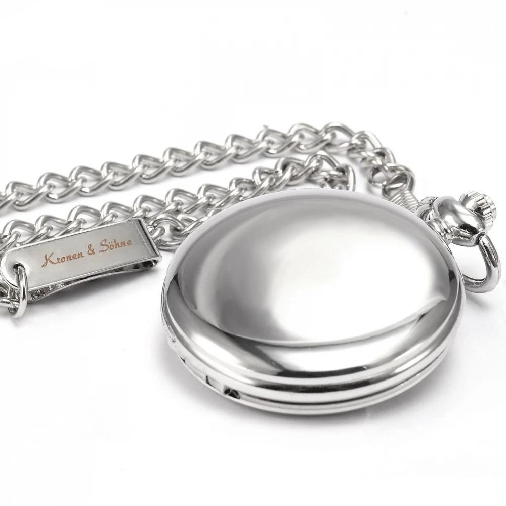 Simple Alloy Pocket Watch with Smooth Classic Design with Arabic Numerals on Watch Face-Pocket Watch-Innovato Design-Black-Innovato Design