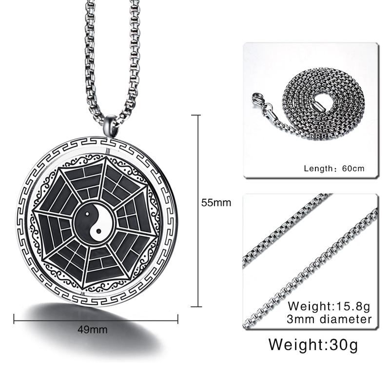 Tai Chi Yin and Yang Zodiac Stainless Steel Rotatable Necklace-Necklaces-Innovato Design-Innovato Design