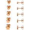 5 Pairs Star Stainless Steel Stud Earrings-Earrings-Innovato Design-Rose Gold-Innovato Design