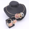 Big Spiral Design Necklace & Earrings Wedding Statement Jewelry Set-Jewelry Sets-Innovato Design-Silver-Innovato Design