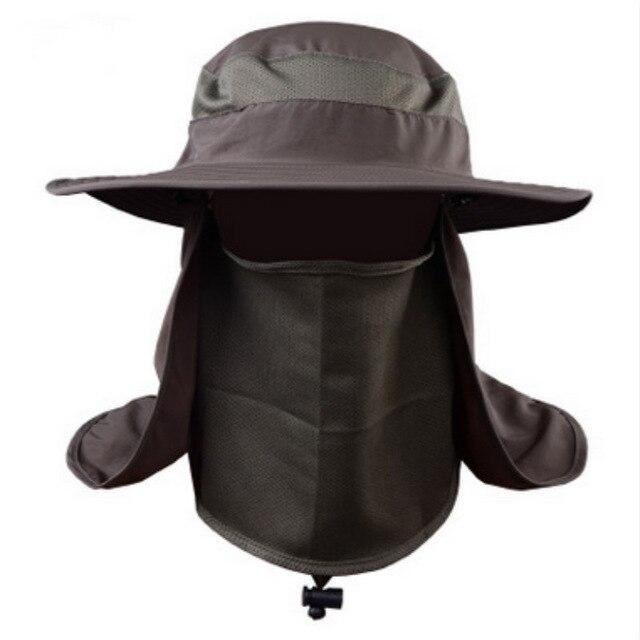 Wide Brim Bucket UV Protection Face Neck Cover Polyester Flap Hat with Rope-Hats-Innovato Design-Dark Grey-Innovato Design