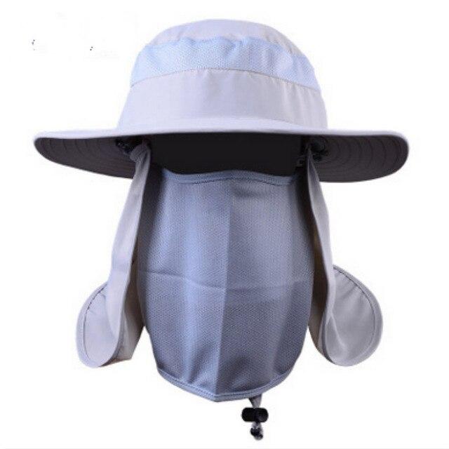 Wide Brim Bucket UV Protection Face Neck Cover Polyester Flap Hat with Rope-Hats-Innovato Design-Army Green-Innovato Design