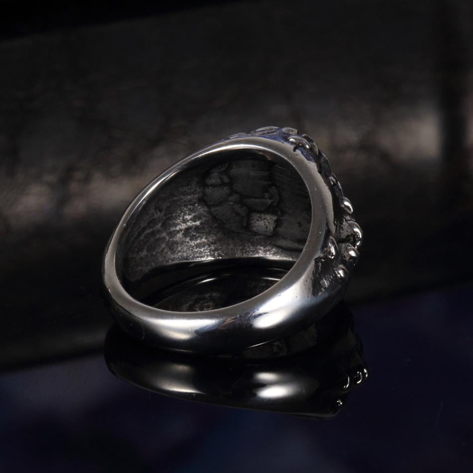 Black Shadow Reptile Devil Eye 316L Stainless Steel Biker Ring-Rings-Innovato Design-8-Innovato Design