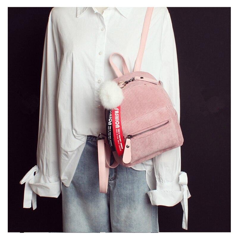 Ribbon Hairball Corduroy 20 Litre Backpack-corduroy backpacks-Innovato Design-Pink-Innovato Design