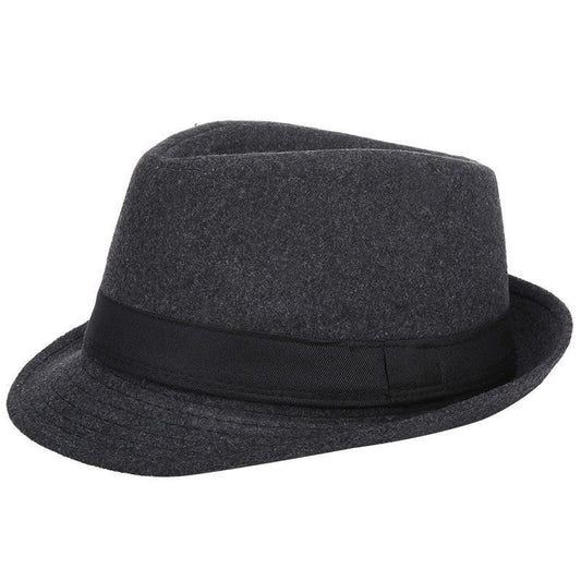 Wide Brim Wool Fedora Trilby Hat with Black Hatband-Hats-Innovato Design-Gray 1-L-Innovato Design