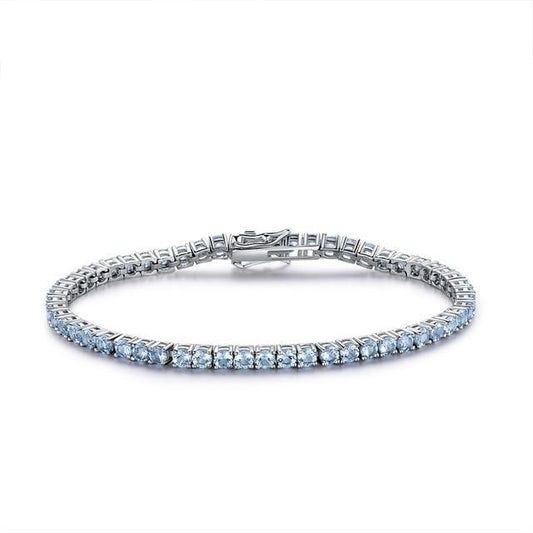Ruby, Sapphire or Topaz 925 Sterling Silver Romantic Wedding Bracelet-Bracelets-Innovato Design-Sky Blue Topaz-Innovato Design