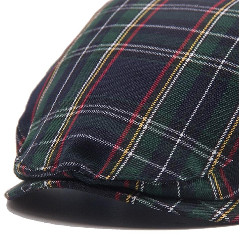Vintage Casual Plaid Cotton Gatsby Flat Cap-Hats-Innovato Design-Blue-Innovato Design