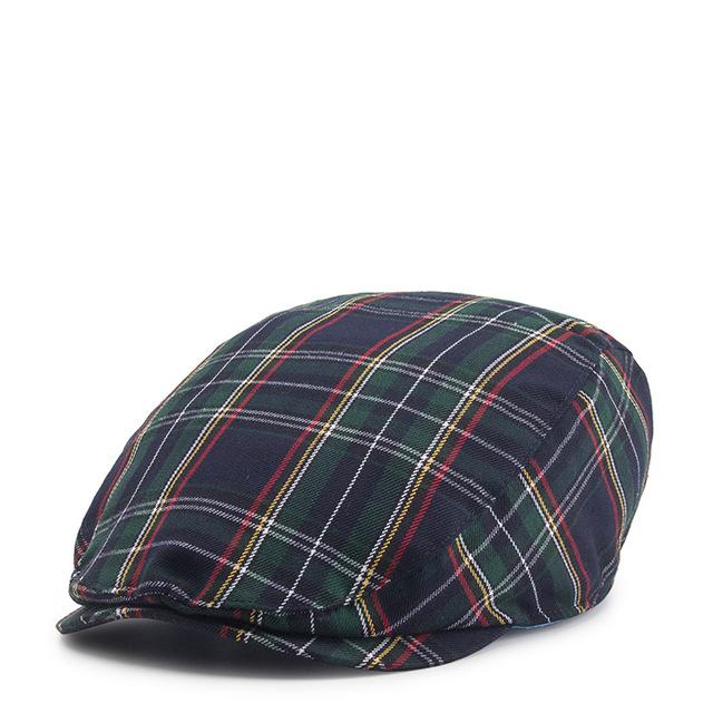 Vintage Casual Plaid Cotton Gatsby Flat Cap-Hats-Innovato Design-Blue-Innovato Design