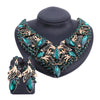 Bohemian Rhinestone and Crystal Necklace & Earrings Statement Jewelry Set