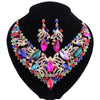Bohemian Rhinestone and Crystal Necklace & Earrings Statement Jewelry Set