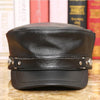 Genuine Leather Flat Top Snapback Military Hat