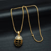 Crystal-Studded Gold-Plated Rugby Hat Bling Stainless Steel Hip-hop Pendant Necklace-Necklaces-Innovato Design-Innovato Design