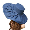 Floppy Wide Brim Linen Sun Hat with Bow