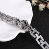 Large Stainless Steel Silver Skull Charm Bracelet - InnovatoDesign