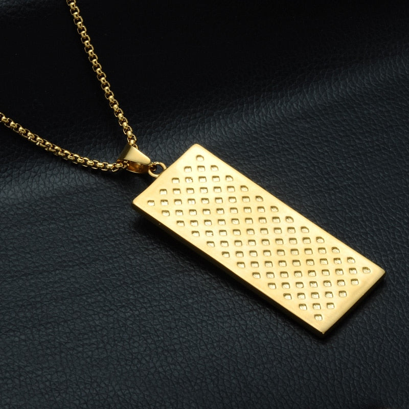 Gemstone-Studded 100 US Dollars Money Bling Stainless Steel Hip-hop Pendant Necklace-Necklaces-Innovato Design-Innovato Design