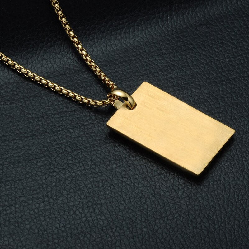 Crystal-Studded Gold-Plated Eye of Providence Dog Tag Bling Titanium Hip-hop Pendant Necklace-Necklaces-Innovato Design-Innovato Design