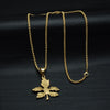 Gold-Plated Cannabis Maple Leaf Bling Stainless Steel Hip-hop Pendant Necklace
