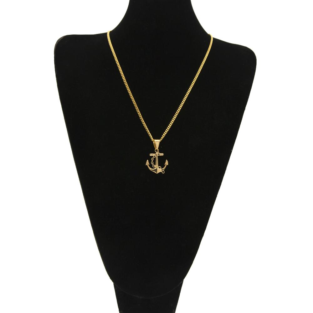 Golden Nautical Anchor and Chain Pendant Necklace-Necklaces-Innovato Design-Innovato Design