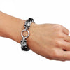 Men's Stainless Steel Leather Skull Bracelet - InnovatoDesign