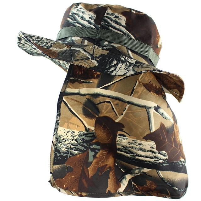 Camouflage UV Protection Boonie Bucket Flap Hat with Rope-Hats-Innovato Design-YL-Innovato Design