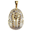 Egyptian Pharaoh Cubic Zirconia Gold-Plated Stainless Steel Hip-Hop Pendant Necklace