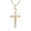 Golden Jesus Christ Crucifix Pendant with Diamond Accent - InnovatoDesign