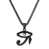 Egyptian Ankh Eye of Horus Cross Pendant Necklace in Gold, Black and Silver - InnovatoDesign
