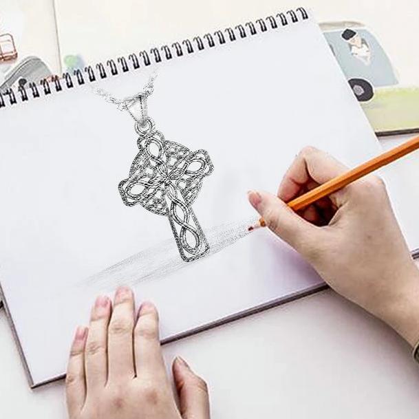 925 Sterling Silver Fine Irish Celtic Cross Infinity Knot Pendant Necklace-Necklaces-Innovato Design-Innovato Design