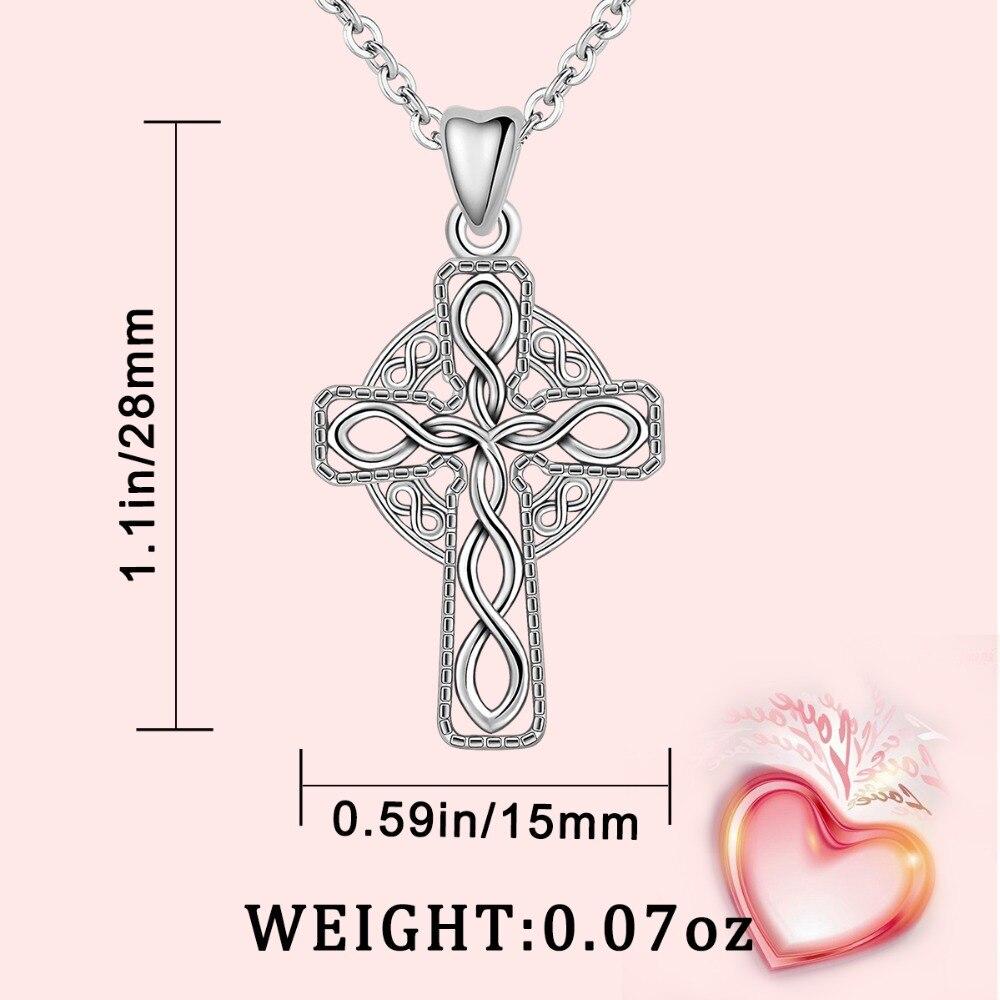 925 Sterling Silver Fine Irish Celtic Cross Infinity Knot Pendant Necklace-Necklaces-Innovato Design-Innovato Design
