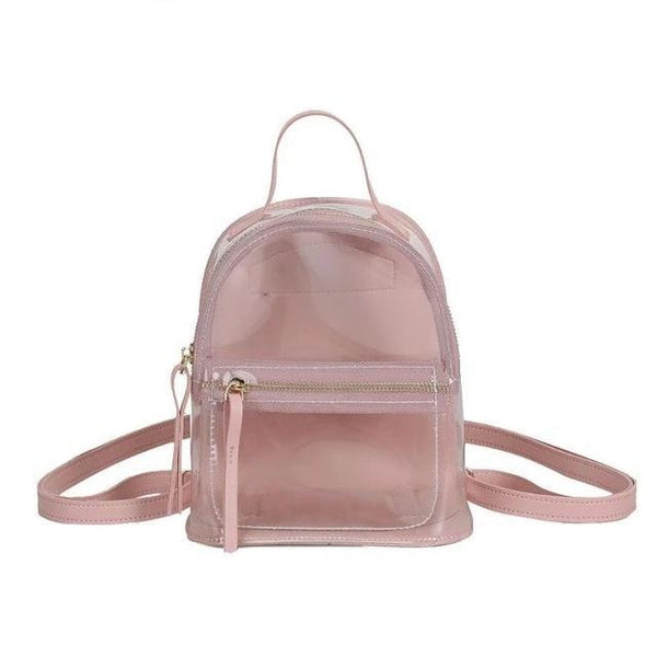 Transparent Casual Backpack in 4 Colors PVC-clear backpack-Innovato Design-Pink-Innovato Design