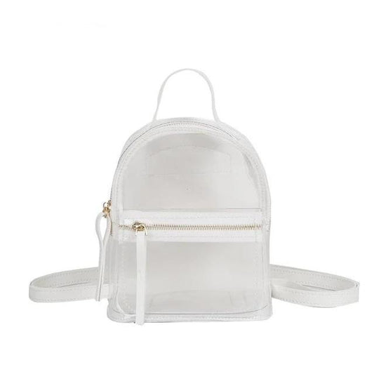 Transparent Casual Backpack in 4 Colors PVC-clear backpack-Innovato Design-White-Innovato Design