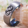 Infinity Heart Silver and Blue Tungsten Wedding Rings-Rings-Innovato Design-Men-5-Innovato Design