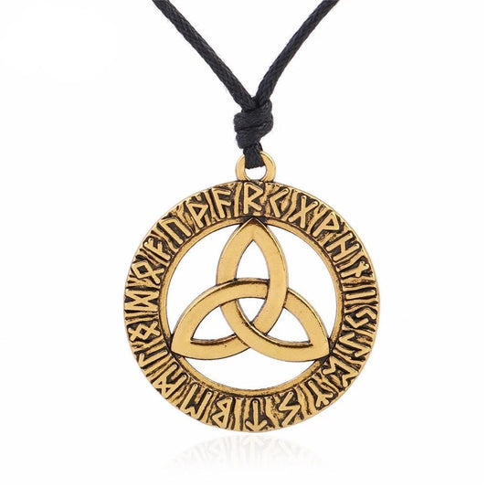 Odin's Horn Triquetra Pendant Choker Necklace-Necklaces-Innovato Design-Gold-Innovato Design