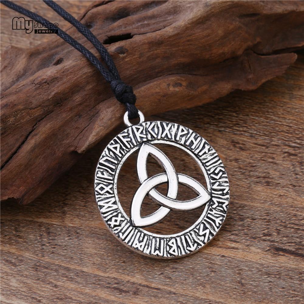 Odin's Horn Triquetra Pendant Choker Necklace-Necklaces-Innovato Design-Silver-Innovato Design