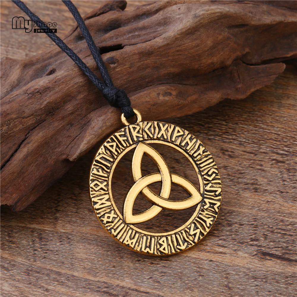Odin's Horn Triquetra Pendant Choker Necklace-Necklaces-Innovato Design-Silver-Innovato Design