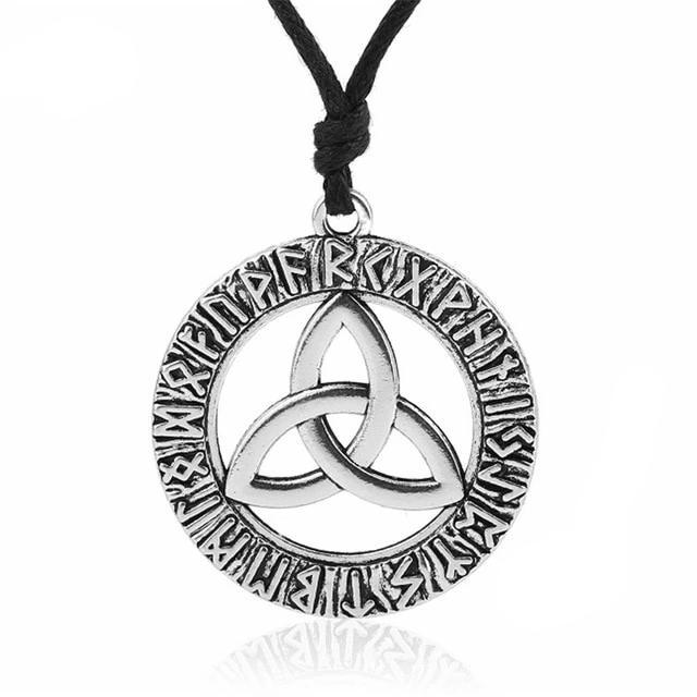 Odin's Horn Triquetra Pendant Choker Necklace-Necklaces-Innovato Design-Silver-Innovato Design
