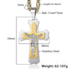 Multilayer Jesus Crucifix Pendant with Byzantine Chain Link Necklace