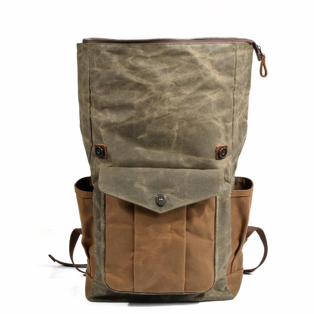 20 liter travel backpack Vintage Canvas & Leather 20 Liter Travel Backpack, Coffee