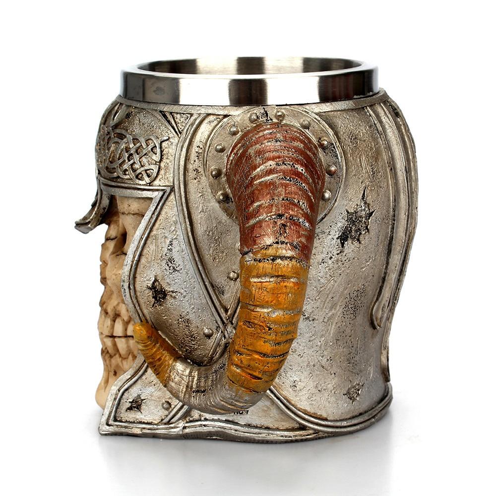 Norse Viking Skull Mug with Horns and Stainless Steel Viking’s Helmet-Mugs-Innovato Design-Innovato Design