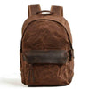 Green and Brown Canvas Leather 20 to 35 Litre Backpack-Canvas and Leather Backpack-Innovato Design-Coffce-Innovato Design