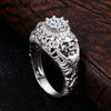 Skull and Cubic Zirconia Punk Style Engagement Ring-Rings-Innovato Design-6-Innovato Design