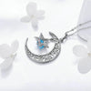 925 Sterling Silver Crescent Moon with Dangling Star Crystal - InnovatoDesign