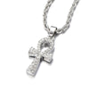Metallic Ankh Cross Pendant with Cubic Zirconia Crystals Necklace-Necklaces-Innovato Design-Gold-Innovato Design