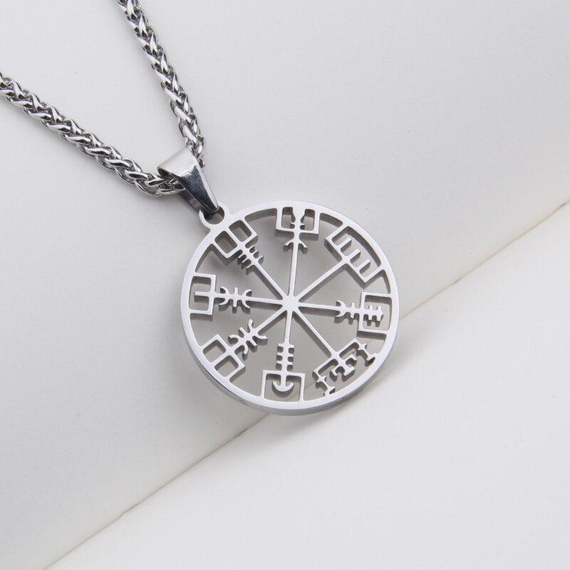 Nordic Helm of Awe Stainless Steel Pendant with Link Chain Necklace-Necklaces-Innovato Design-28 inch-Innovato Design