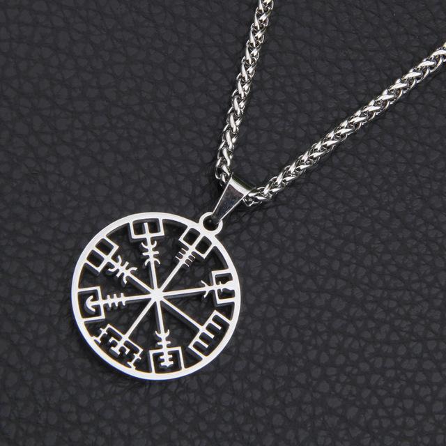 Nordic Helm of Awe Stainless Steel Pendant with Link Chain Necklace-Necklaces-Innovato Design-28 inch-Innovato Design