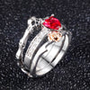 Skull, Skeleton, Flower and Heart Crystal Punk Engagement Ring-Rings-Innovato Design-5-Innovato Design