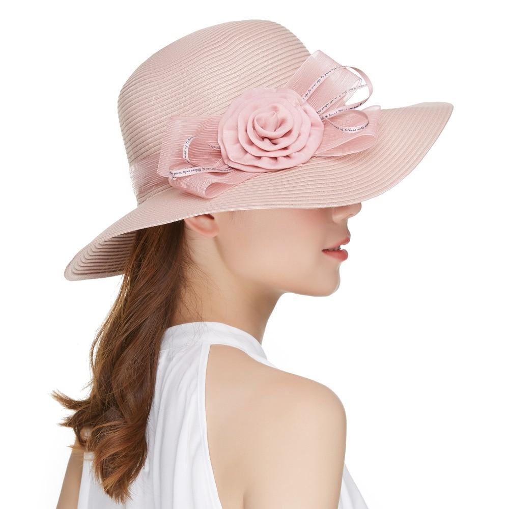 Boho Style Floppy Wide Brim Straw Sun Hat with Big Bows-Hats-Innovato Design-Light Pink-Innovato Design