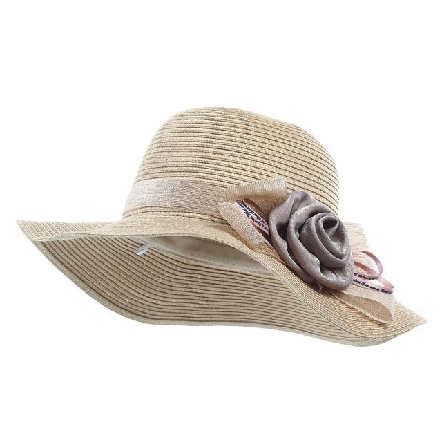 Boho Style Floppy Wide Brim Straw Sun Hat with Big Bows-Hats-Innovato Design-Khaki-Innovato Design
