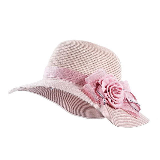 Boho Style Floppy Wide Brim Straw Sun Hat with Big Bows-Hats-Innovato Design-Light Pink-Innovato Design
