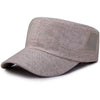Classic Adjustable Breathable Linen Flat Top Snapback Military Hat